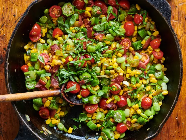 How To Make a Vibrant Pan of Succotash with Fresh or Frozen Veggies