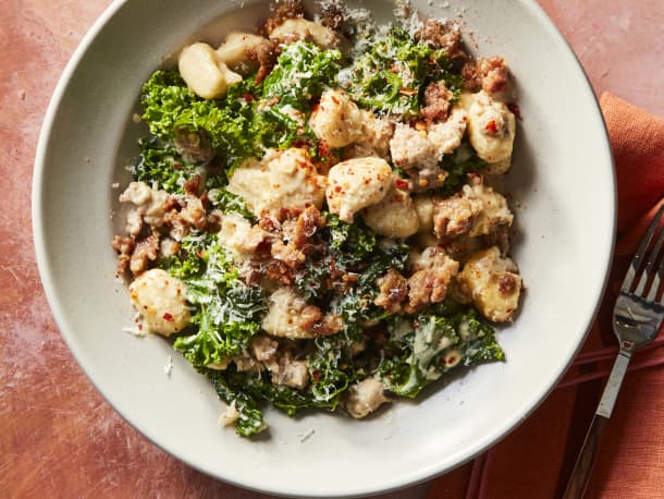 Creamy Gnocchi with Boursin, Sausage, and Kale