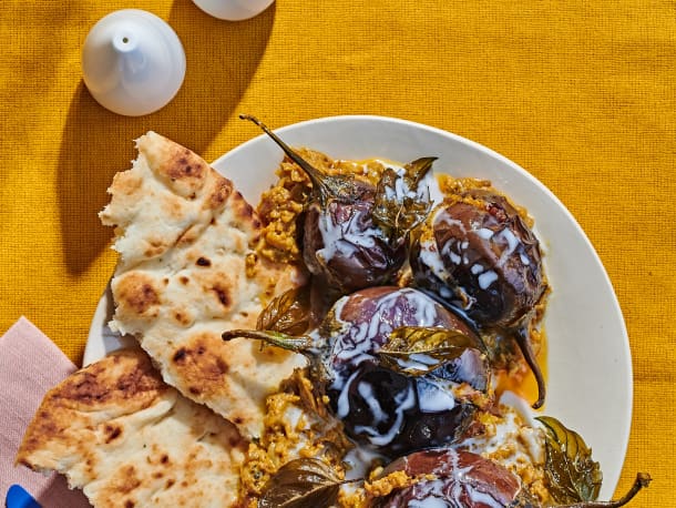 Priyanka Naik’s Baby Eggplants in Peanut-Basil Sauce